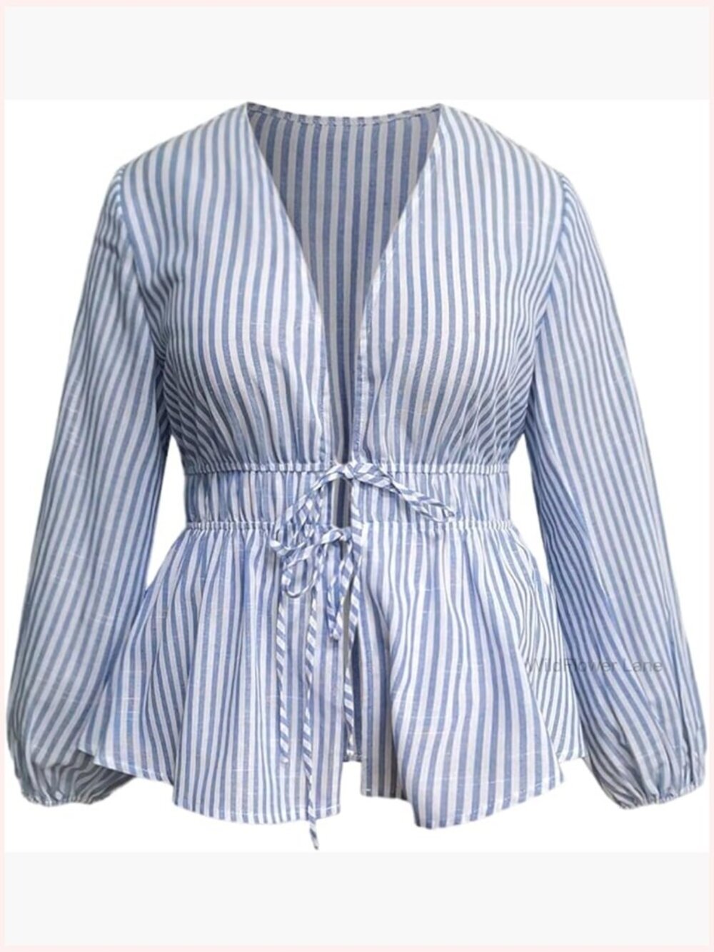 Women's Plus Size Peplum Blouse with Bow Tie Neck